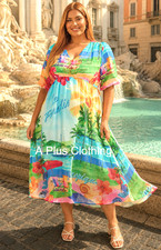 TS TAKING SHAPE plus size M / 20 Angelina Tencel Midi Dress floaty NWT rrp$200