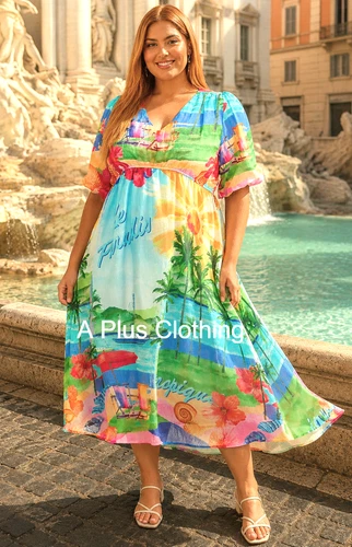 TS TAKING SHAPE plus size S / 16 Angelina Tencel Midi Dress floaty NWT rrp$200!