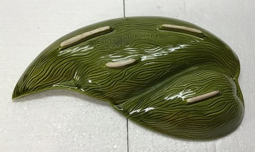 Servizio piatti vintage Santa Anita Ware R-17 foglia verde anni 70 retrò NUOVO! - Foto 3 di 5