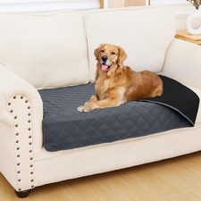 Smiry Waterproof Dog Bed Cover Pet Blanket, Soft Washabl 30x53 Dark Grey/Black 