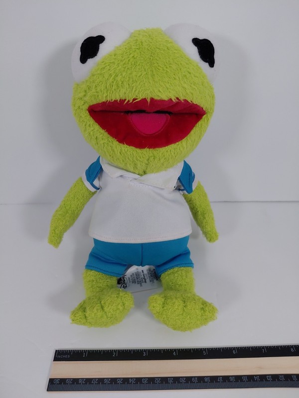 Disney Store Baby Kermit Plush Muppet Babies Frog Polo Shirt 12" Muppets