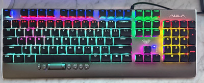 AULA F2099 Backlit Mechanical Gaming Keyboard Brown Switch Wired 104 Slim Keys