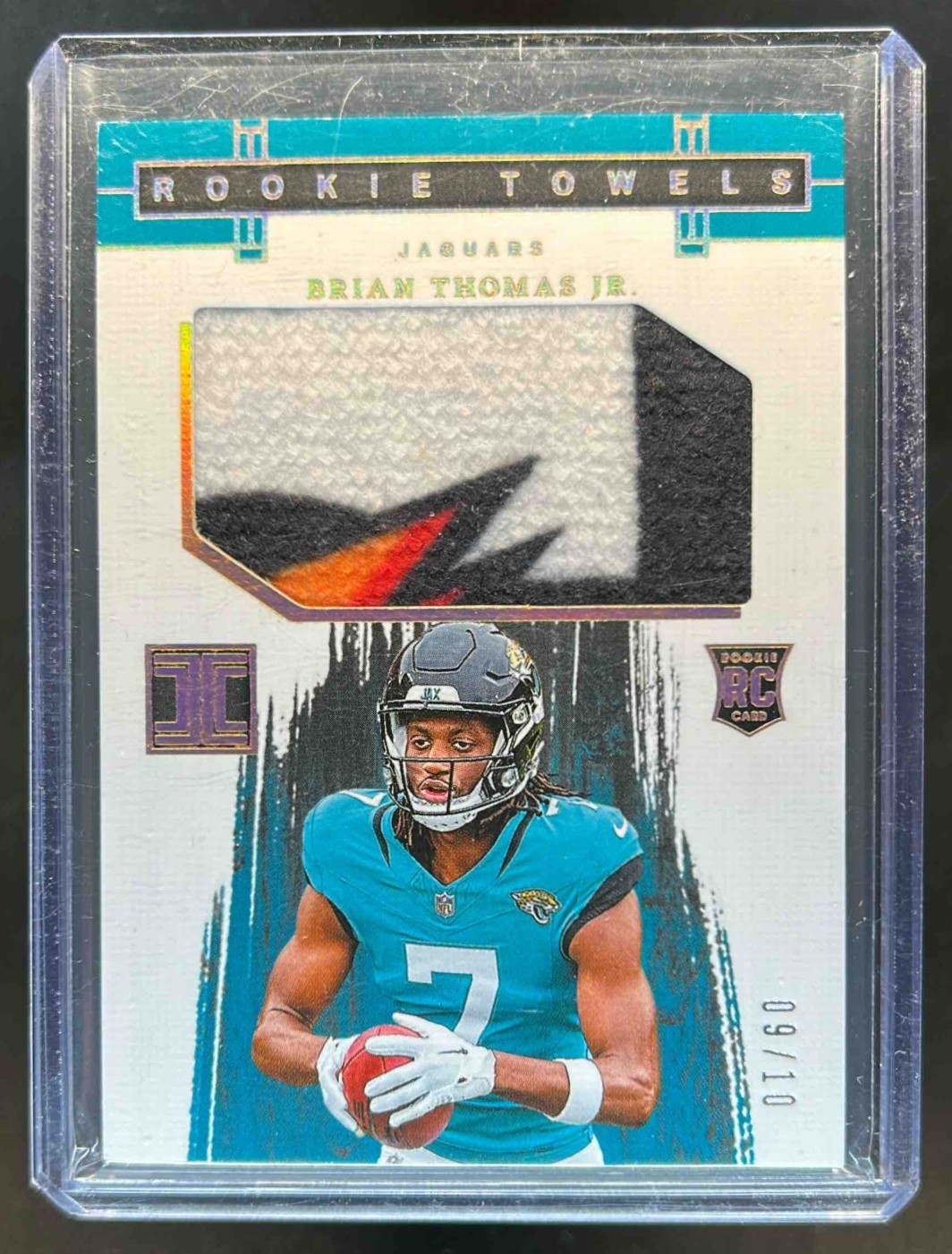 2024 Impeccable Brian Thomas Jr. Rookie Towels RC Gold #9/10 Jaguars