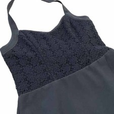 NWT Forever 21 Dress Women's M Black Halter Lace LBD Exposed Zipper Cocktail