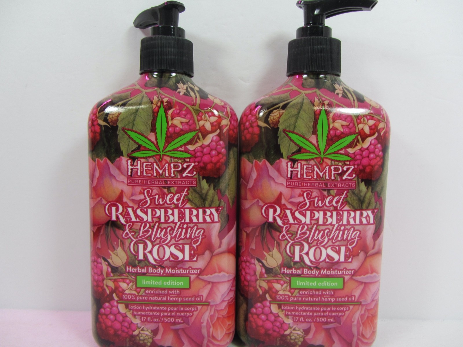 2 PACK HEMPZ SWEET RASPBERRY & BLUSHING ROSE MOISTURIZER LOT
