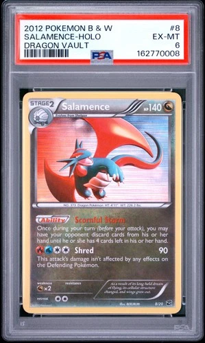 2012 POKEMON BLACK & WHITE DRAGON VAULT #8 SALAMENCE-HOLO PSA 6