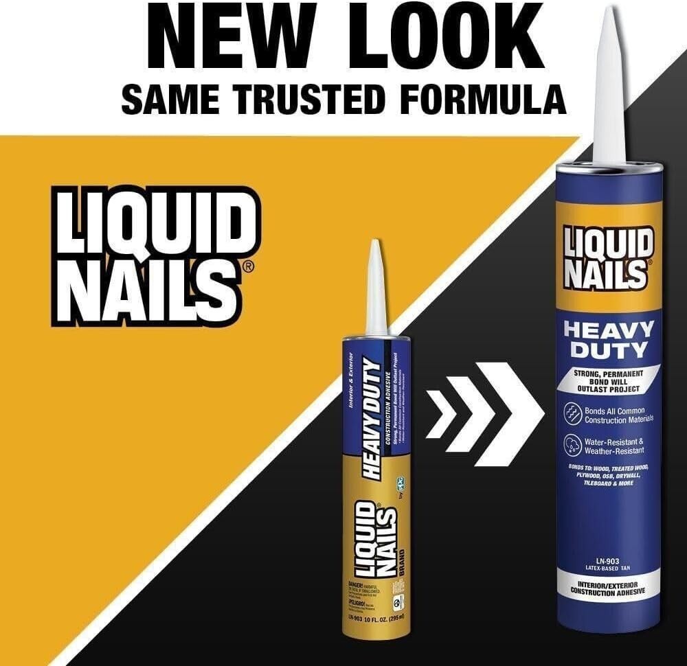 12 Pack Heavy Duty Silicone Construction Adhesive - Low Solvent & Strong Bond