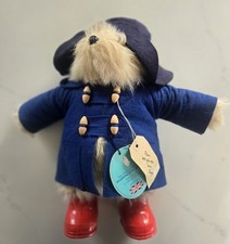 Vtg 1980 Paddington Bear 14.5 Original Gabrielle Designs England Blue Coat Boot