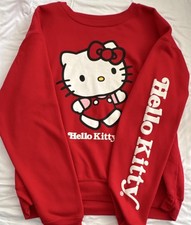 Hello Kitty by Sanrio Red Pullover Sweatshirt XL Crew Neck Women