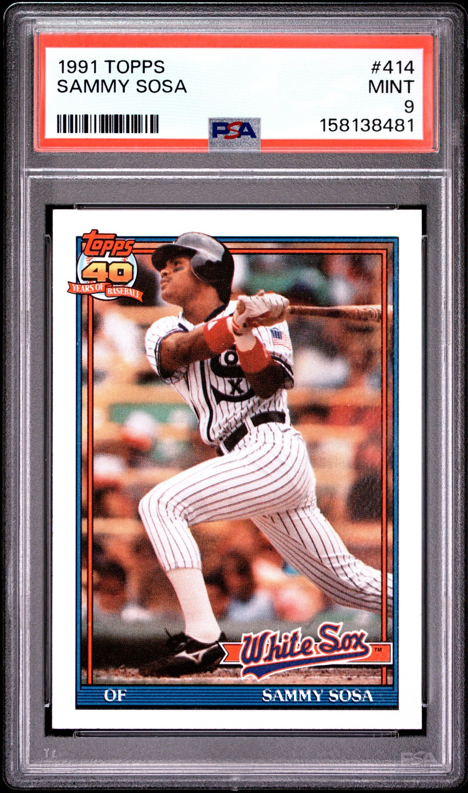 1991 TOPPS #414 SAMMY SOSA PSA 9
