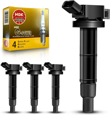 Set of 4 UF333 Ignition Coils and NGK 7092 Platinum Spark Plugs Replacement for