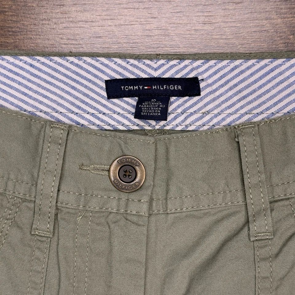 Tommy Hilfiger 工装踝裤女式 10 绿色中腰新款 — 第 4/4 张图片