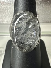 Amazing Rutilated Quartz Gemstone Stamped Sterling Silver Handmade Ring - Size 8