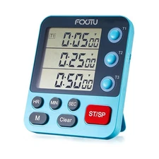 Digital Dual Triple Kitchen Timer, 3 Channels Magnetic Countdown Stopwatch Ti...