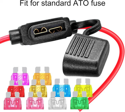 Waterproof Inline Fuse Holder for Standard ATO ATC Medium Blade Fuses 6 Pack