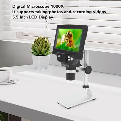 Digital Microscope 1000x 5.5in LCD Display Coin Microscope With 8 Adjustable CB
