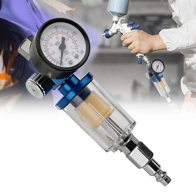 #ad 1 4quot; Spray Gun Air Pressure Regulator Gauge w Water Oil Separator Filter 150PSI $12.98