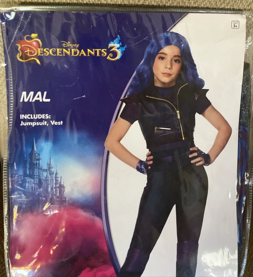 Disney Descendientes 3 MAL Disfraz Mediano 7-8 NUEVO Conjunto y Guantes Sin Peluca Halloween Foto 2 de 4