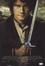 The Hobbit Lord Of the Rings Cast Signed 12x18 Photo Original Poster ACOA