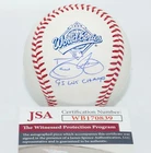 DAVE JUSTICE "95 WS CHAMPS" ATL Braves Signed 1995 WS Logo BASEBALL JSA COA W839