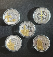 Set Of Elizabeth II One Crown Coronation Anniversary Silver Coins 1953 to 2018