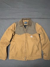 Men  s Carhartt Montana Rugged Flex Canvas Jacket Sz Small Brown