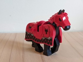 Lego Horse Armored Red Barding From Set 70402 Gatehouse Raid Black Dragon Heads