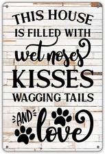 Funny Dog Rules Tin Metal Signs Home D cor 8x12 Wall Rustic Farmhouse Dog with