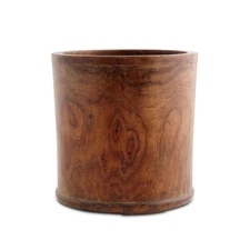 19th Century Chinese Qing Dynasty Antique Huanghuali Red Wood Brush Pot