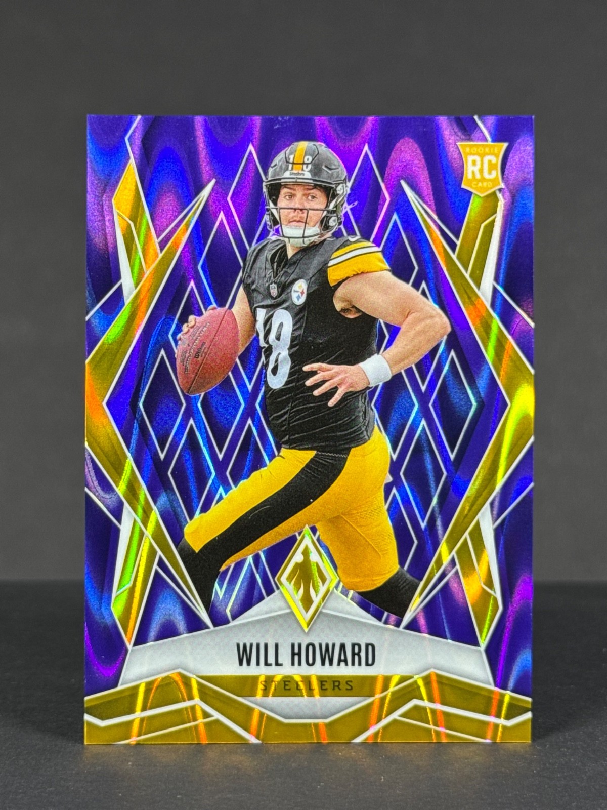 Will Howard 2025 Panini Phoenix NFL RC Purple Seismic /49 Rookie #165 Steelers