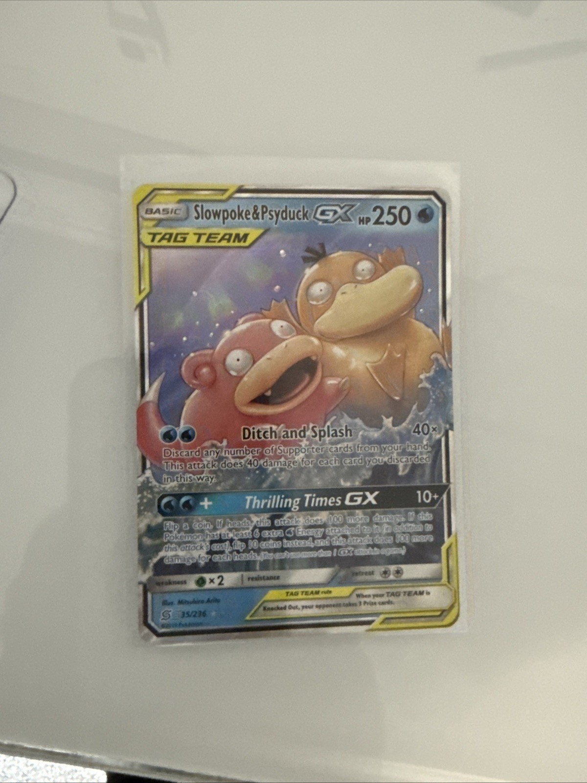 Pokemon Sun and Moon Unified Minds Slowpoke Psyduck GX Tag Team 35/236 Minty NM