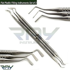 Set of 3 Dental Flat Plastic Composite Filling Instruments Restoration Tools CE