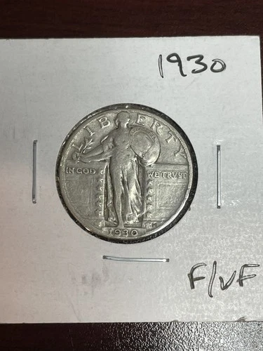 1930 Standing Liberty Quarter Nice Luster 90% Silver Coin. A-212