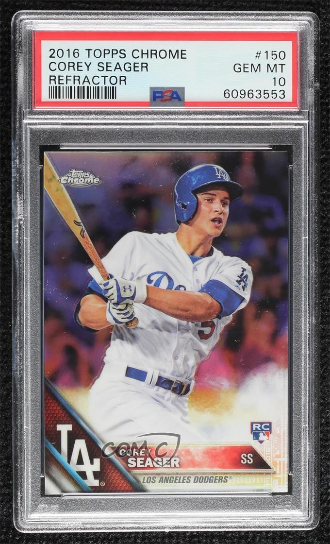 2016 Topps Chrome Refractor Corey Seager #150 PSA 10 GEM MT 11ff