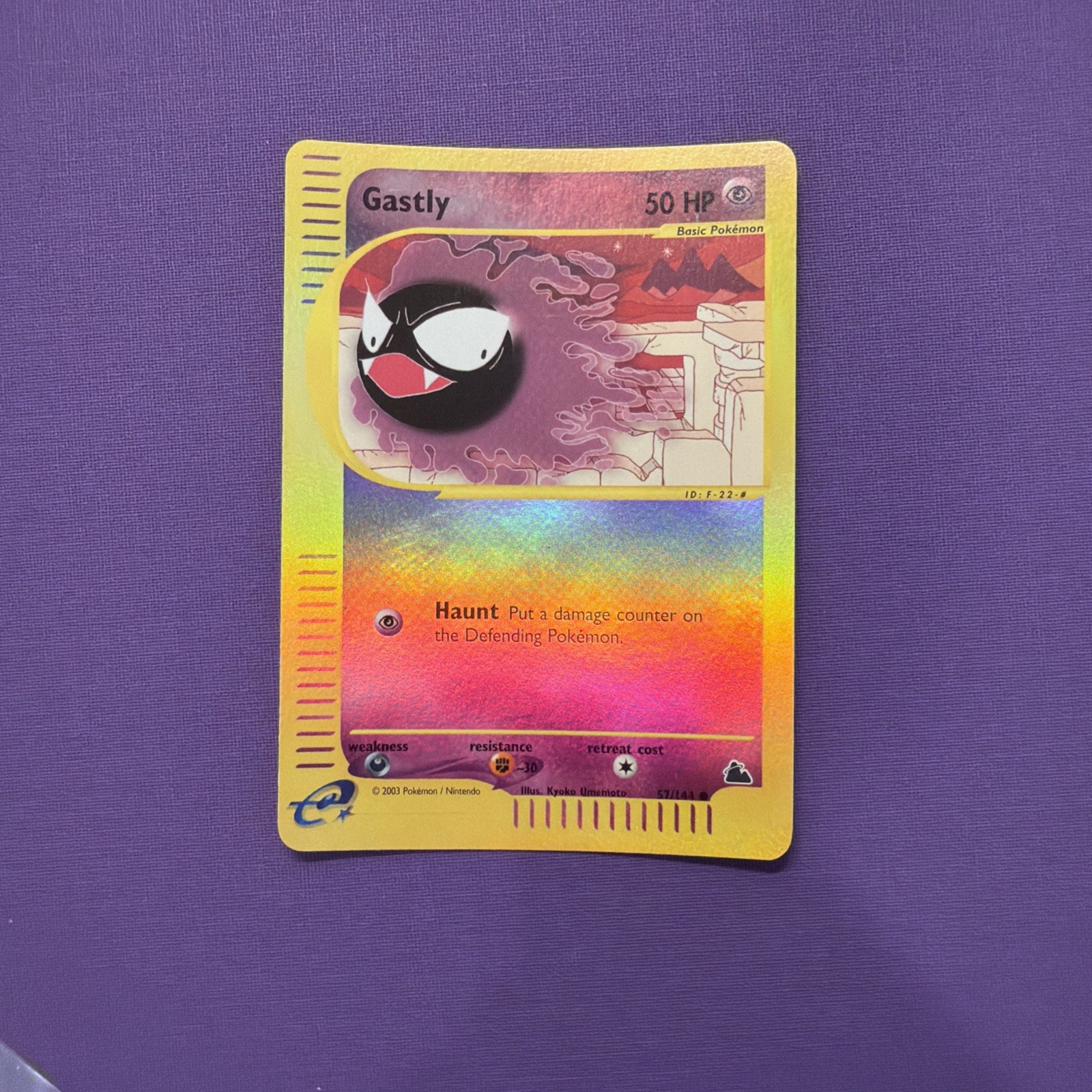 Gastly 57/144 Skyridge Reverse Holo Rare Pokemon TCG Nintendo e-reader NM