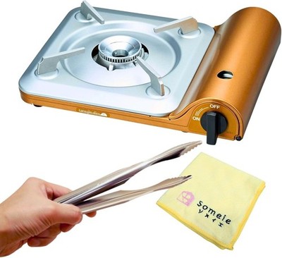 Iwatani Portable Butane Stove  Tatsujin  Slim  CB-TS-5 ＆ Stainless Tongs ＆