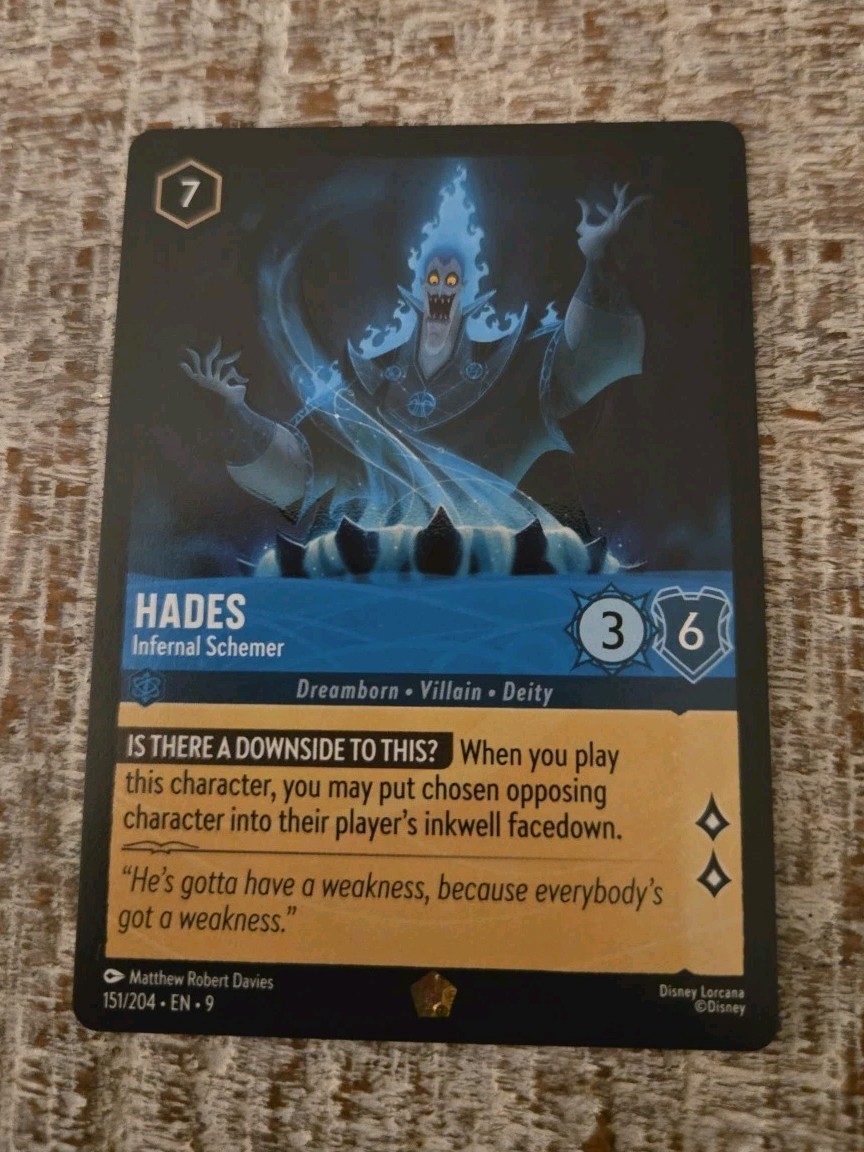 Hades Infernal Schemer - 151/204 - Legendary Disney Lorcana Card Fabled