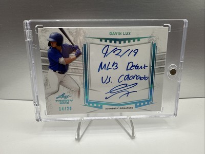 2019 Leaf Trinity Gavin Lux RC Auto Inscription SSP /20 Dodgers Reds A-GL2 Debut
