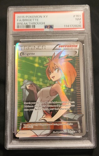 Brigette (Full Art) 161/162 Breakthrough Holo pokemon card psa graded slab nm 7