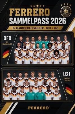 Ferrero Sammelspass Teamsticker WM 2026 - Sticker DFB Nationalmannschaft + U21