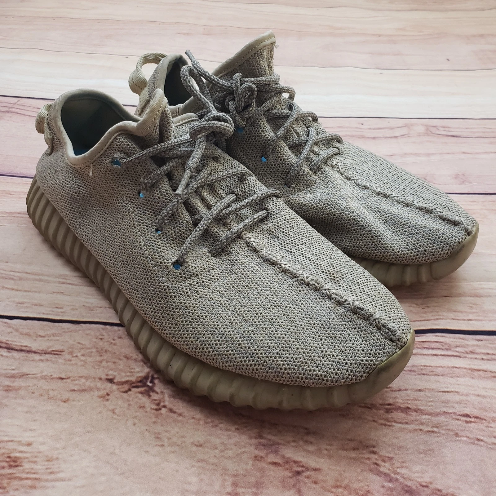 Scarpe Adidas Yeezy Boost 350 Oxford da uomo taglia 8 marrone beige sneakers stringate *