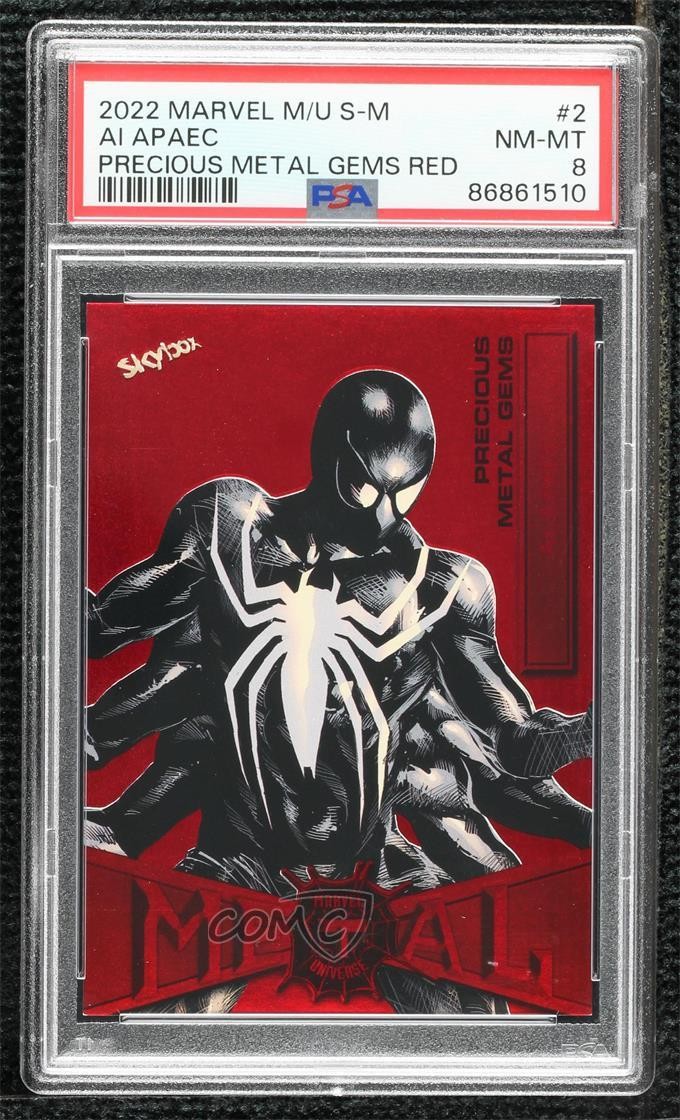 2022 Marvel Metal Universe Spider-Man PMG Red 96/100 Ai Apaec #2 PSA 8 0db5