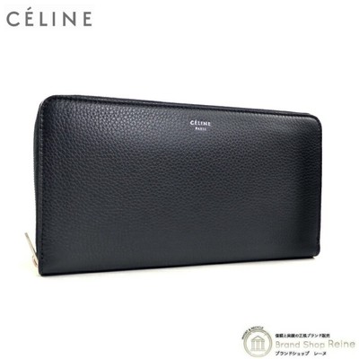 ○Celine Large Zip Multifunction Round Zipper 10397 Black Old logo
