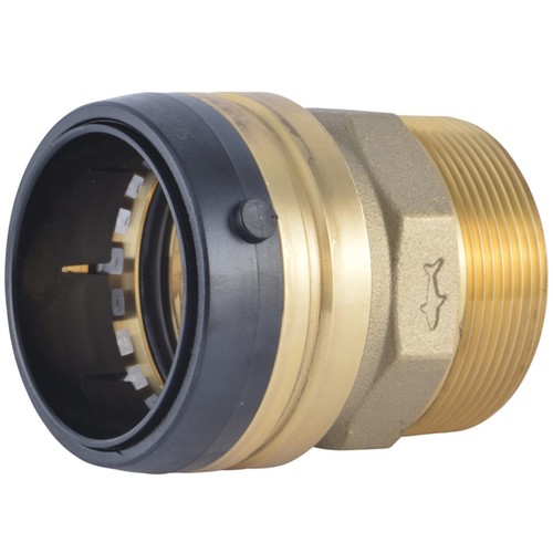 SharkBite 1-1/4 Inch MNPT Adapter, Push to Connect Brass Plumbing Fitting, PEX P