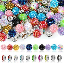 250 Pcs Beads for Pens, Focal Beads for Beadable Pens, Rhinestone Bead, Space...