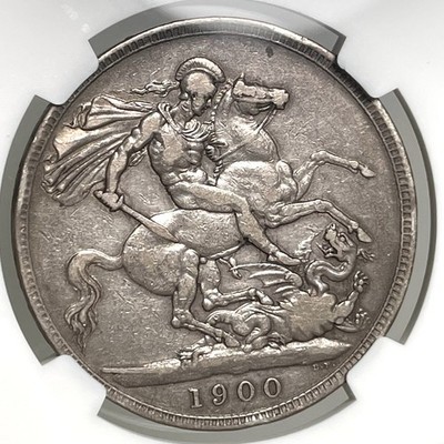 1900 イギリス シリング 銀貨 ヴィクトリア NGC アンティーク  1900 Silver Crown Great Britain LXIV NGC VF25 Silver Coin England