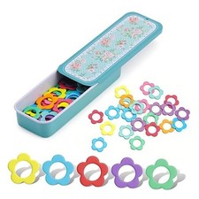Metal Stitch Markers, 50Pcs Metal Colorful Crochet Stitch Markers for Flower