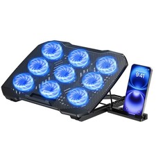 TECKNET Laptop Cooling Pad, 12"17" Laptop Cooler with Phone Holder, Black