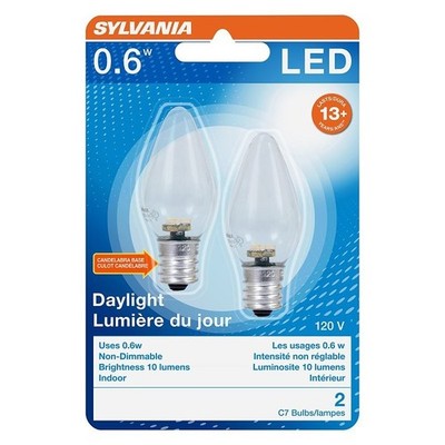Sylvania 78563 LED Lamp, Decorative, C7 Lamp, 11 W Equivalent, E12 Lamp Base, Cl