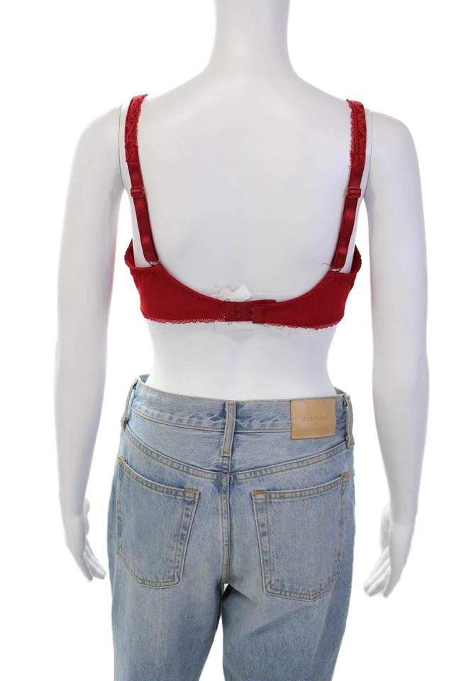 Sujetador Lise Charmel para mujer con cordones detalle de estrás copa de encaje con aros rojo talla 34D Foto 3 de 4